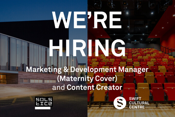 Image saying We're Hiring: Marketing & Development Manager (Maternity Cover) and Content Creator