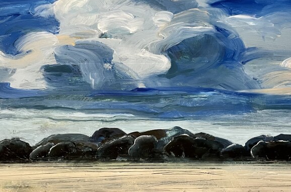 In a big country . Carol OConnor . 2024. Oil on board