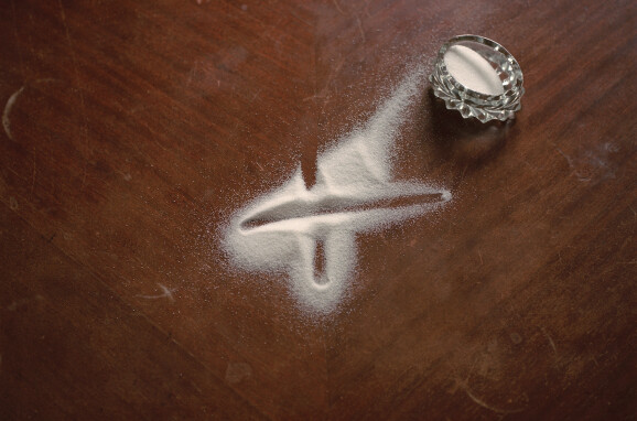 Salt from The Red Ribbon Project . Mary Furlong . 2017 . Mount archival pigment print on pearl paper