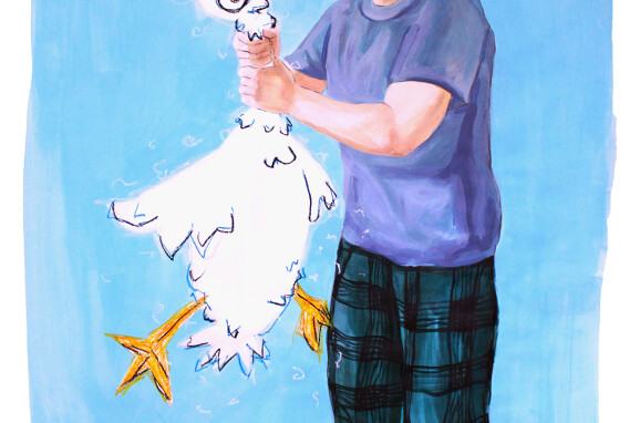 Silly Goose Girl . Niamh Hughes . 2024 . Acrylic on Fabriano